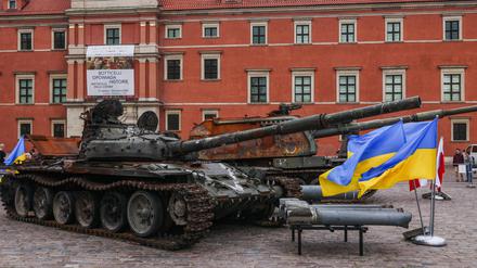 Einer der in der Ukraine eroberten Panzer Anfang Juli in Warschau.