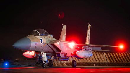 Eine israelische F-15 nach ihrem Einsatz gegen iranische Drohnen.