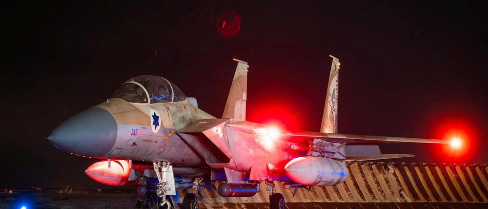 Israelischer F-15 Kampfjet auf einer Air-Base. 