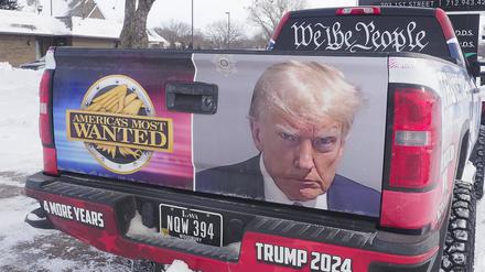 Der Wagen eines Trump-Fans in Sioux City, Iowa.