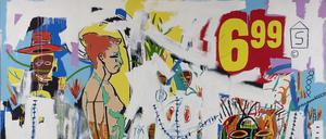 Jean-Michel Basquiat und Andy Warhol schufen 1985 gemeinsam das großformatige Gemälde „6.99“ (297 x 410 Zentimeter).