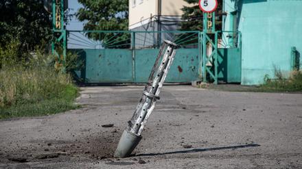 Ein russischer Streubombenträger am Rande der ukrainischen Stadt Sloviansk.