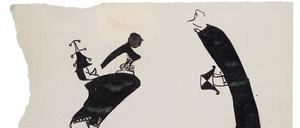 Kafka-Zeichnung mit dem Titel „Bittsteller und vornehmer Gönner“