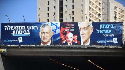  Wahlplakate in Israel vor der Entscheidung für Netanjahu