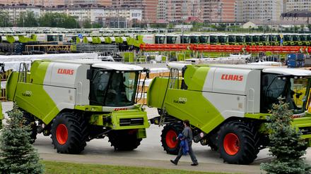 Claas-Landmaschinen im russischen Krasnodar.