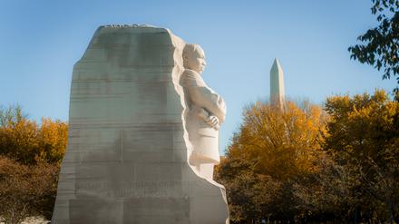 Blick auf das Denkmal von Martin Luther King in Washington.