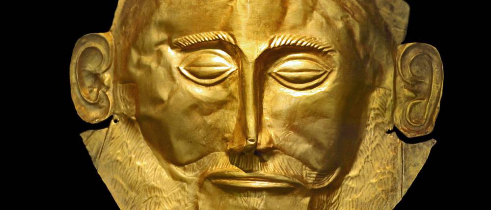 Die angebliche „Maske des Agamemnon“, die Schliemann in Mykene entdeckte.