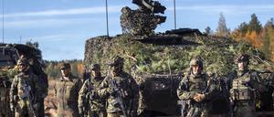 Soldaten der 41. Mechanisierten Infanteriebrigade der Bundeswehr nehmen an der militärischen Übung «Fast Griffin» auf dem Truppenübungsplatz Gaiziunai in Litauen teil. 