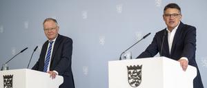Länder-Spitzenduo: Boris Rhein (rechts), CDU-Ministerpräsident von Hessen, und Stephan Weil (SPD), Ministerpräsident von Niedersachsen.