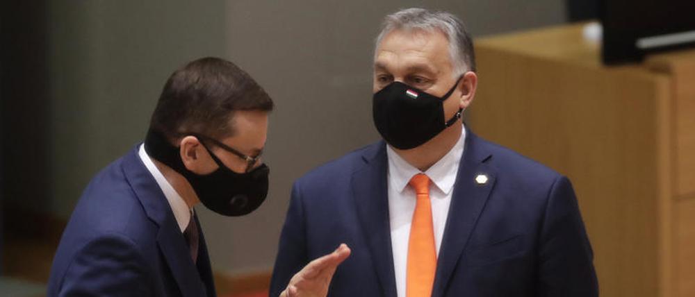 Die Regierungschefs Orbán und Morawiecki bei einem Treffen im November 2020.