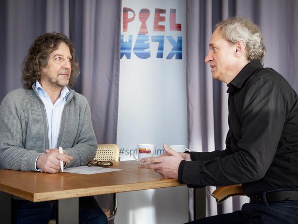 Interview mit Professor Bernd Hirschl und Jürgen Pöschk im Büro der Agentur Pöschk, in Berlin.