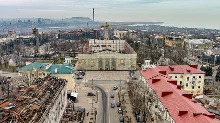Ein Blick auf die Stadt Mariupol im Februrar 2024.