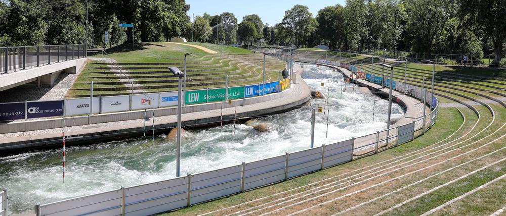 Der Eiskanal in Augsburg musste vergangene Woche wegen Wassermangels vorübergehend geschlossen werden.