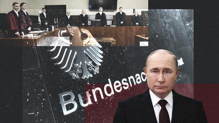 In einem fensterlosen und angeblich abhörsicheren Saal des Berliner Kammergerichts findet seit Dezember 2023 der BND-Prozess statt. 