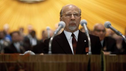 Staatsratsvorsitzender Walter Ulbricht hält 1969 in der Berliner Werner-Seelenbinder-Halle eine Rede zum 20. Jahrestag der DDR.