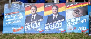 Plakate zur Stichwahl zum neuen Landrat des Landkreises Sonneberg.