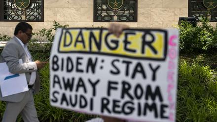 Protest gegen eine Annäherung an Saudi-Arabien in Washington