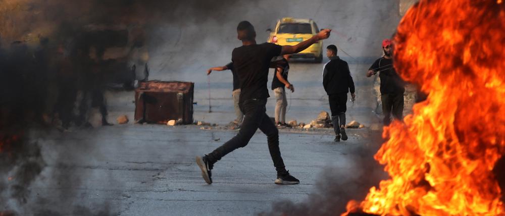 Palästinensischer Demonstrant in Ramallah.