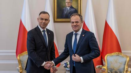 Harte Aussprache über den Rechtsstaat: Präsident Andrzej Duda (links) und Premier Donald Tusk. 
