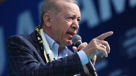 Erdoğan bei einer Wahlkampfveranstaltung in Ankara.