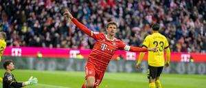 Thomas Müller traf beim 4:2 gegen Borussia Dortmund doppelt. 