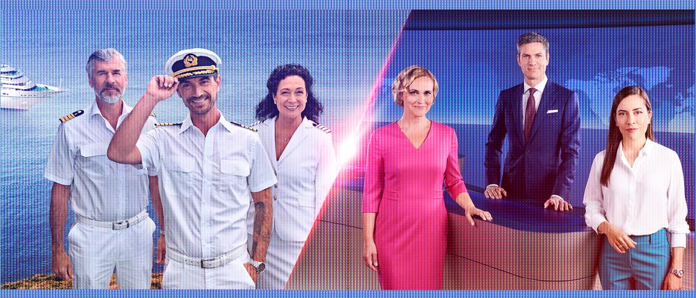 Publikumslieblinge: Die ZDF-„Traumschiff“-Crew und das „Tageschau“-Team der ARD.