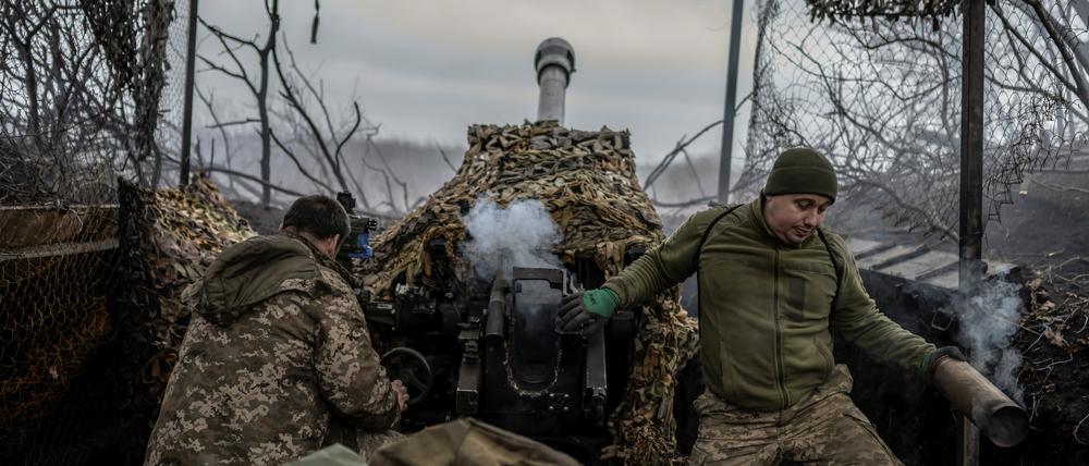 Ukrainische Soldaten an der Front.