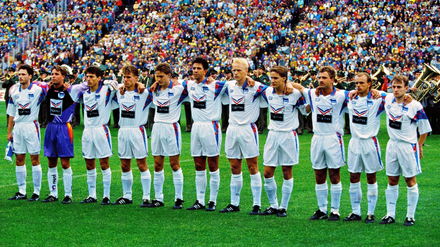 Andreas Schmidt (Vierter von rechts) stand im Juni 1993 mit den Hertha-Bubis im Pokalfinale.