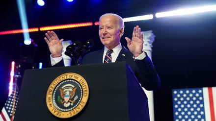 US-Präsident Joe Biden beim Wahlkampfauftritt am Freitag