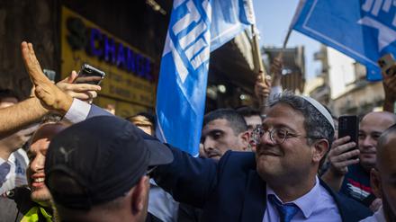 Itamar Ben Gvir während einer Wahlkampfveranstaltung.