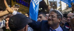 Itamar Ben Gvir während einer Wahlkampfveranstaltung.