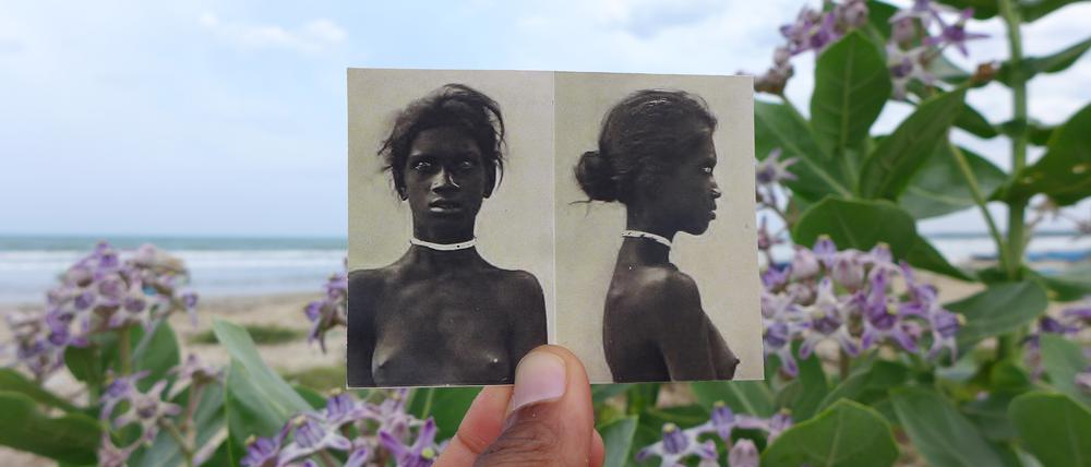 Deneth Piumakshi Wedaarachige: „136 years ago & now, Sinni coastal Vedda women, Wendelos-Bai, North of Batticaloa, Sri Lanka“.