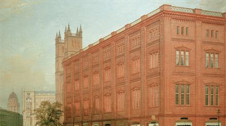 Die historische Bauakademie Werderschen Markt, hier auf einem Gemälde von 1868 von Eduard Gaertner wurde von Karl Friedrich Schinkel erbaut.