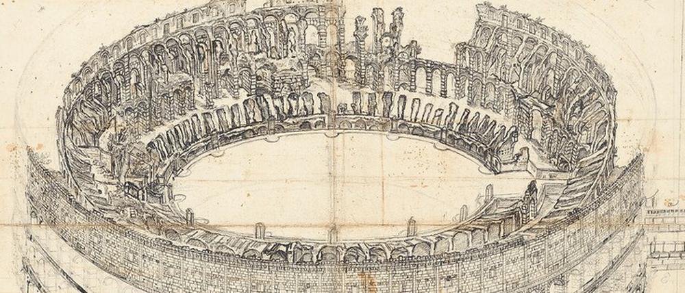 Das Colosseum aus der Vogelperspektive, um 1760-1770.