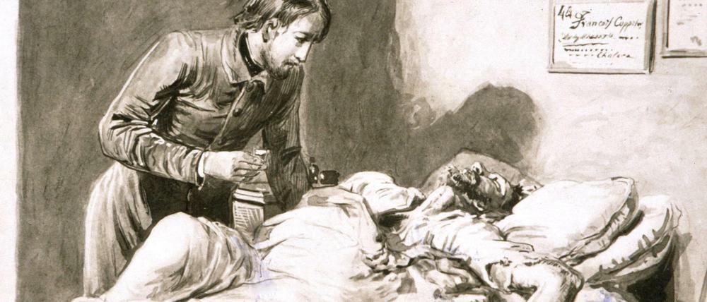 Europäische Solidarität. Der Italiener Guiseppe Garibaldi hilft in Marseille, 1836. Die Franzosen helfen in Polen.