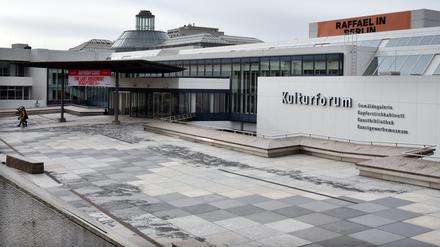 Das Kulturforum in Berlin-Tiergarten mit der Gemäldegalerie, dem Kupferstichkabinett, der Kunstbibliothek und dem Kunstgewerbemuseum, aufgenommen im Februar 2020.