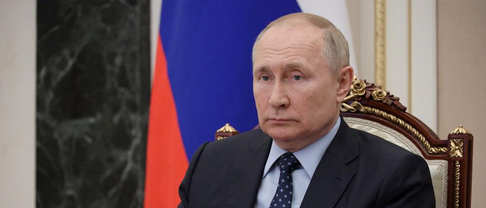 Wladimir Putin bei einer Regierungsbesprechung im Kreml, 8. Juli 2022.