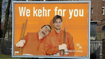 Reklame für die Berliner Stadtreinigung (BSR).