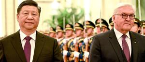Chinas Staatschef Xi Jinping empfing Bundespräsident Frank-Walter Steinmeier 2018 mit militärischen Ehren in Peking. 