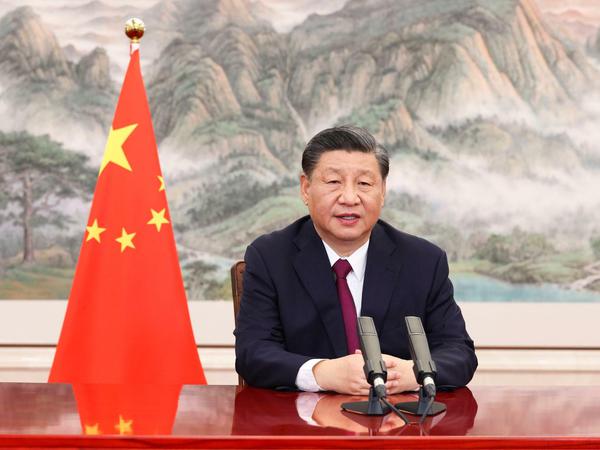 Xi Jinping, Präsident von China, auf einer Wirtschaftskonferenz.