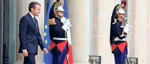 Auf die Unternehmen zugegangen. Frankreichs Präsident Macron – hier am Elysée-Palast in Paris – hat viel Kraft in die Arbeitsmarktreform investiert. 