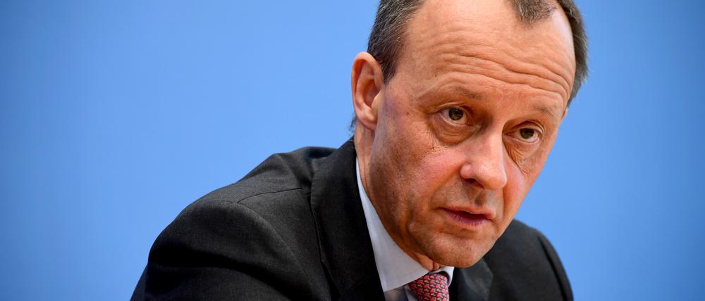 Mandatory Credit: Photo by CLEMENS BILAN/EPA-EFE/Shutterstock (10566605r)
Christian Democratic Union (CDU) politician Friedrich Merz during a press conference in Berlin, Germany, 25 February 2020. Merz has declared to run for the leadership of Christian Democrats (CDU) party.
Friedrich Merz announces his candidacy for CDU party leadership, Berlin, Germany - 25 Feb 2020