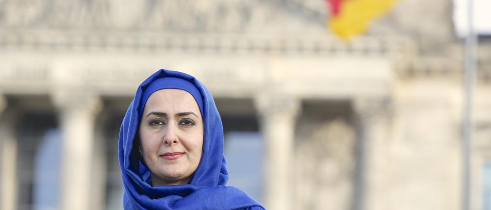 Die muslimische Lehrerin Fereshta Ludin, aufgenommen am 20.3.2015 im Regierungsviertel in Berlin. 