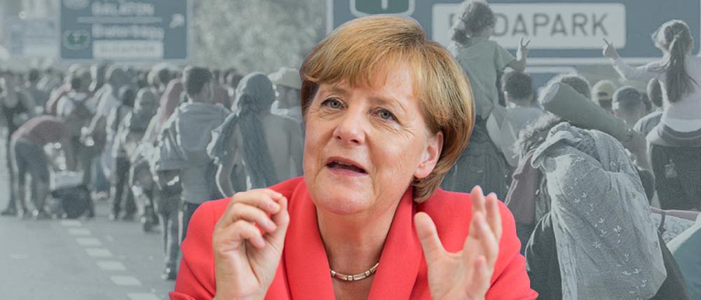 Bundeskanzlerin Angela Merkel (CDU) äußert sich am 31.08.2015 in Berlin auf einer Pressekonferenz zu aktuellen Themen der Innen- und Außenpolitik. Foto: Bernd von Jutrczenka/dpa +++(c) dpa - Bildfunk+++ 