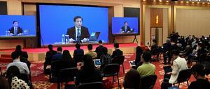 Zhang Yesui, Sprecher des Nationalen Volkskongresses, verkündete am Donnerstag das Gesetzesvorhaben für Hongkong. 