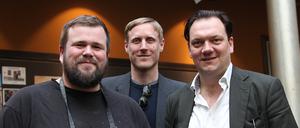 Beim Filmgespräch in Potsdam: Sänger Jan "Monchi" Gorkow (von links) und die Regisseure Sebastian Schultz und Charly Hübner.