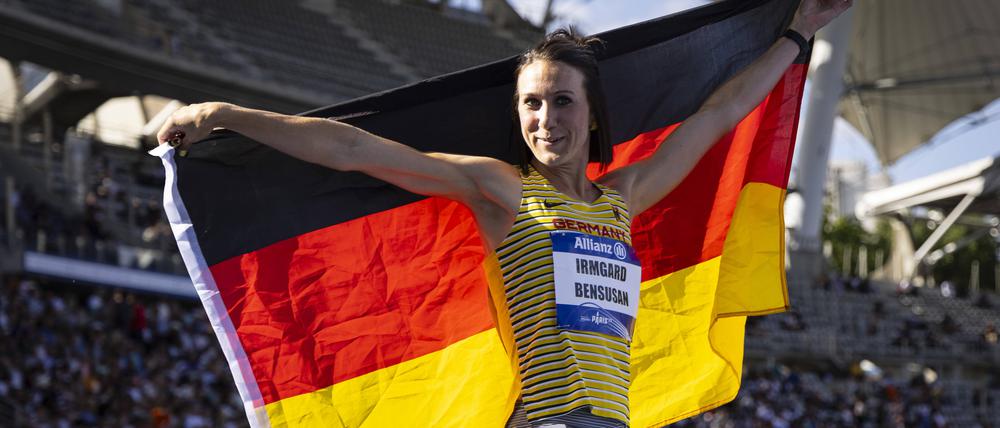 Irmgard Bensusan feierte bei der WM einen überraschenden Erfolg im Rennen über 200 Meter.