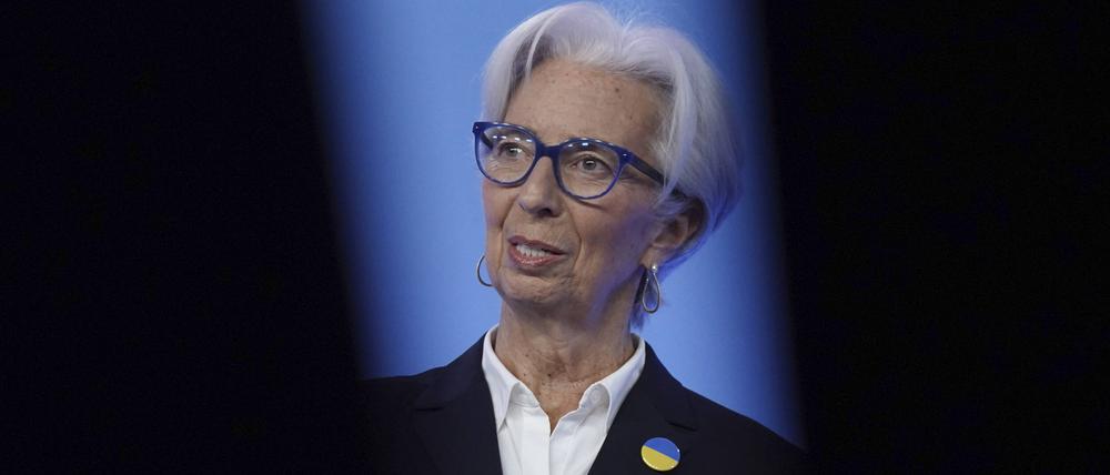 Christine Lagarde, EZB-Chefin, bei der Pressekonferenz am Donnerstag. 