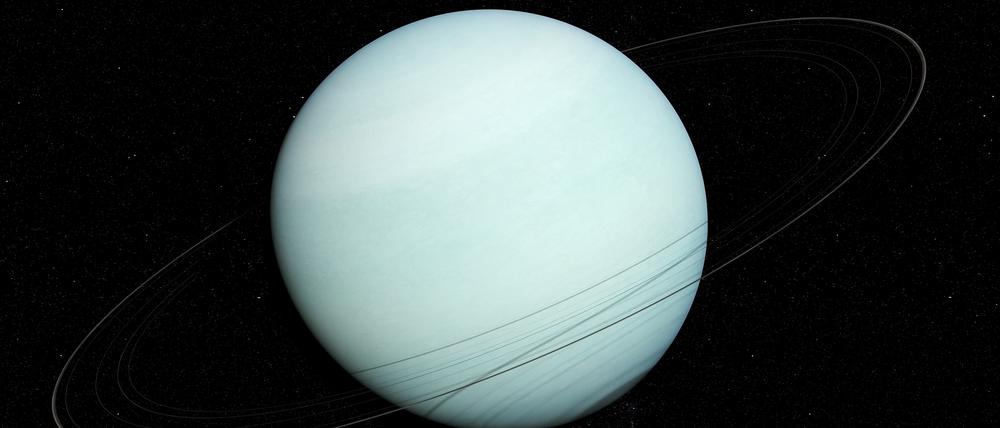 Uranus hat ein mehr als 60-fach größeres Volumen als die Erde, enthält aber nur etwa 14,5-fach mehr Masse als der Gesteinskörper unseres Planeten.