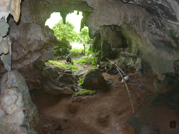 Der Eingang zur Tedongnge Höhle. 